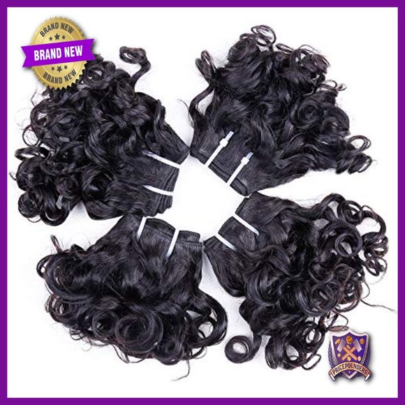 Peruvian Human Hair Extensions 8 Bundles with 4x4 Closure Short Curly Bob main image 6
